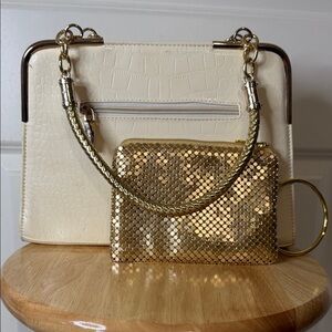 Chic Cream and Gold Clutch Set